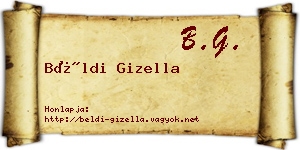 Béldi Gizella névjegykártya